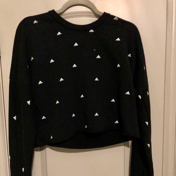 black adidas long sleeve w/ little adidas symbols! - Picture 1 of 3